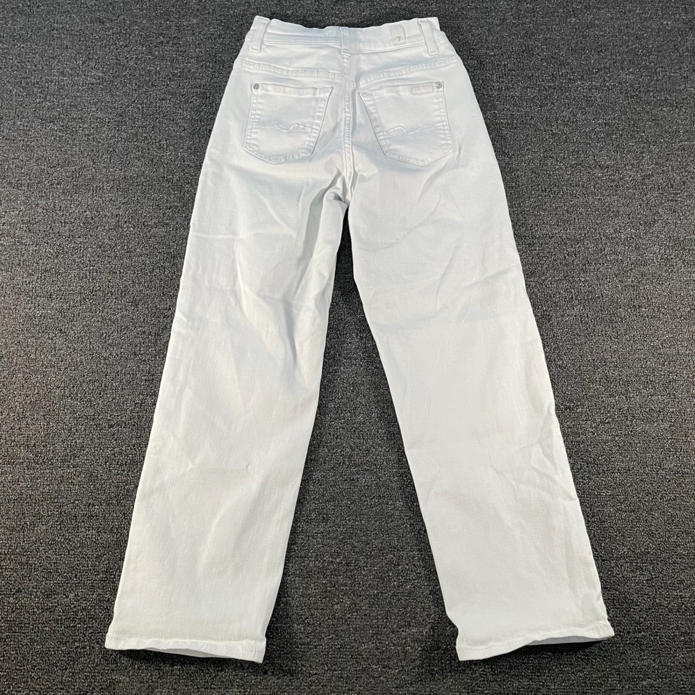7 For All Mankind Modern Straight Jeans Womens 24 White Good Casablanca Denim